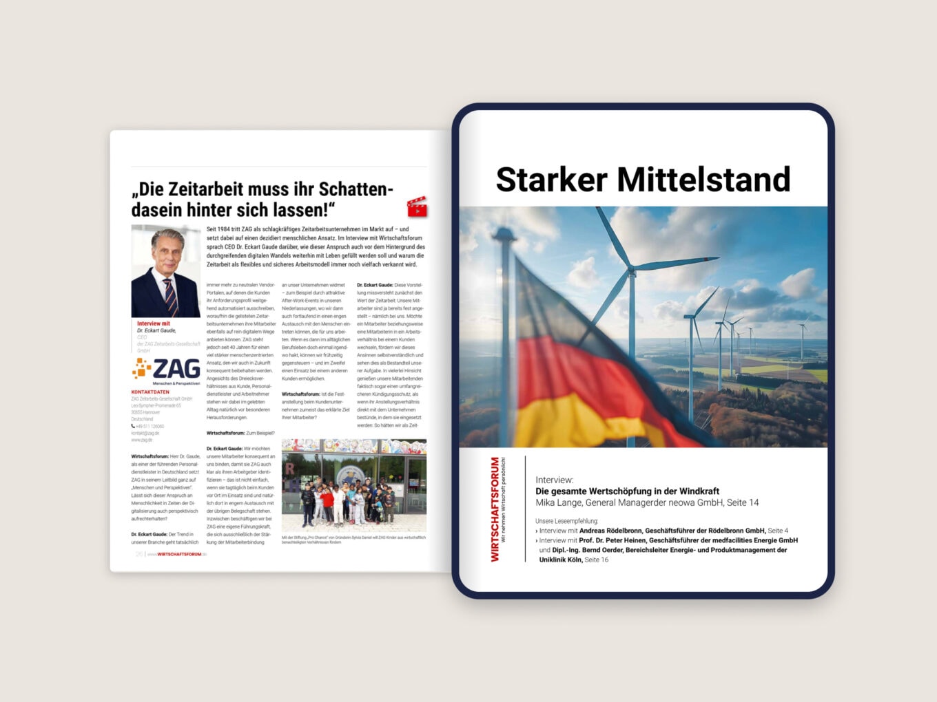 Windkraftanlagen in Deutschland mit Deutschlandflagge im Vordergrund, symbolisieren erneuerbare Energien und nachhaltige Energiequellen.